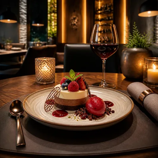 Dessert im Restaurant Modèle