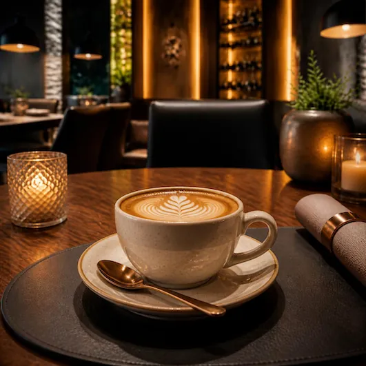 Cappuccino im Restaurant Modèle