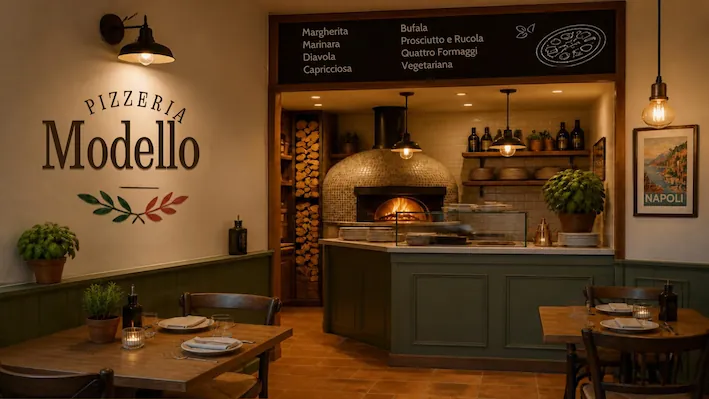 Gastraum der Pizzeria Modello